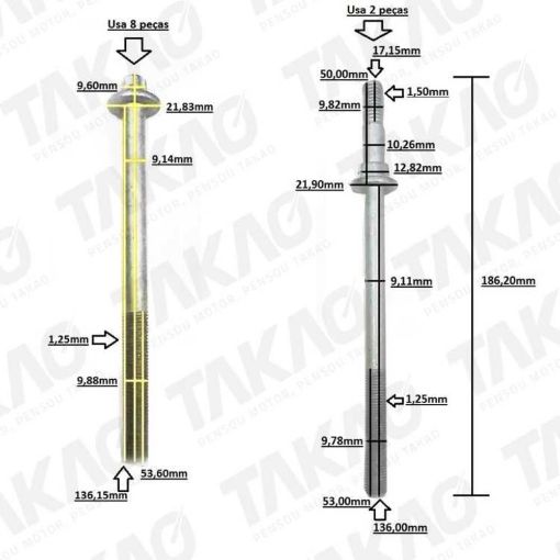 Imagem de PARAFUSO CABECOTE GM CORSA 1.0 1.4 1.6 1.8V